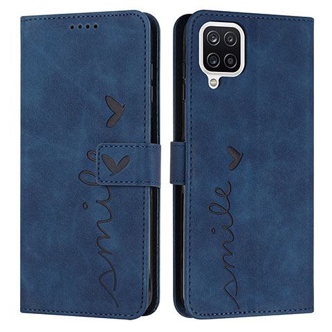 Handytasche Stand Schutzhülle Flip Leder Hülle Y03X für Samsung Galaxy A12 5G Blau