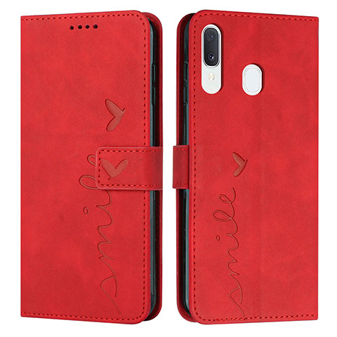 Handytasche Stand Schutzhülle Flip Leder Hülle Y03X für Samsung Galaxy A30 Rot