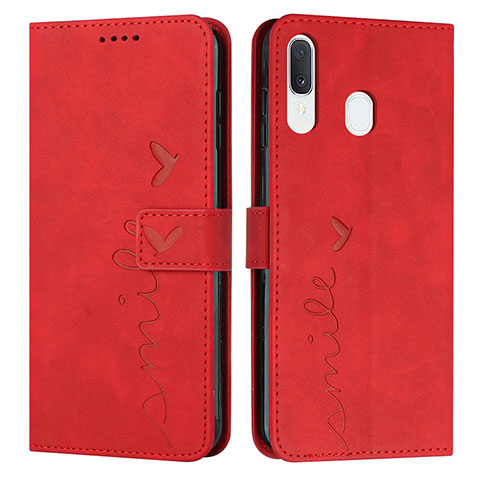 Handytasche Stand Schutzhülle Flip Leder Hülle Y03X für Samsung Galaxy M10S Rot
