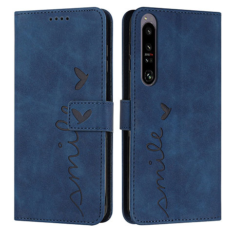 Handytasche Stand Schutzhülle Flip Leder Hülle Y03X für Sony Xperia 1 IV Blau