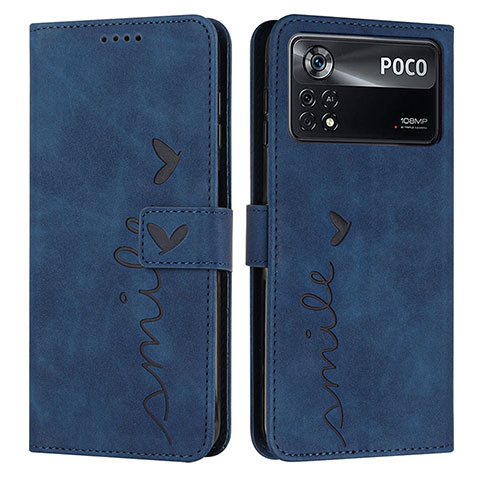 Handytasche Stand Schutzhülle Flip Leder Hülle Y03X für Xiaomi Poco X4 Pro 5G Blau