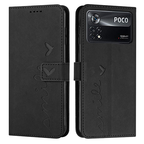 Handytasche Stand Schutzhülle Flip Leder Hülle Y03X für Xiaomi Poco X4 Pro 5G Schwarz