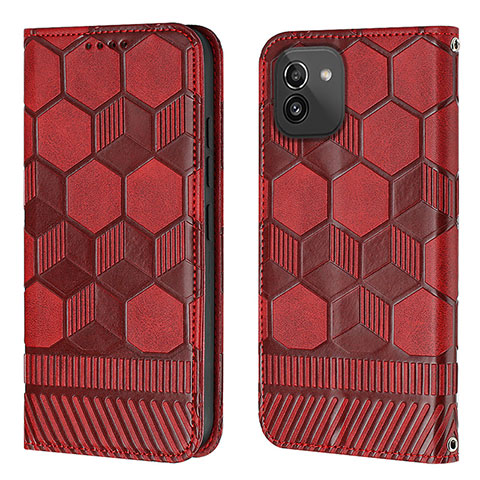 Handytasche Stand Schutzhülle Flip Leder Hülle Y04B für Samsung Galaxy A03 Rot