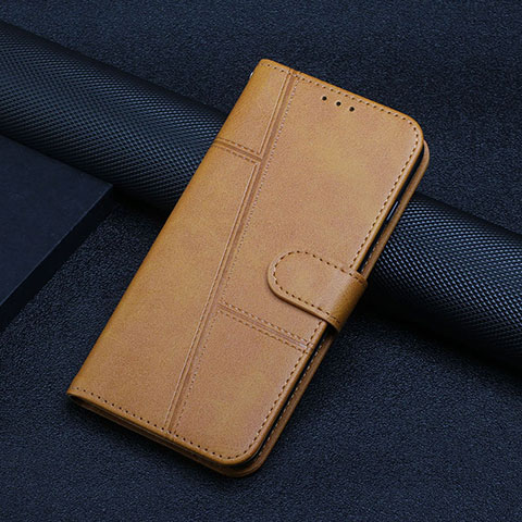 Handytasche Stand Schutzhülle Flip Leder Hülle Y04X für Samsung Galaxy F02S SM-E025F Hellbraun