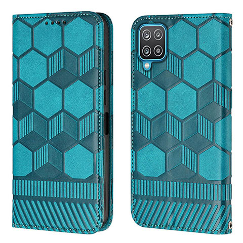 Handytasche Stand Schutzhülle Flip Leder Hülle Y05B für Samsung Galaxy A12 5G Cyan