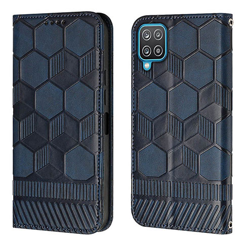 Handytasche Stand Schutzhülle Flip Leder Hülle Y05B für Samsung Galaxy A12 Nacho Blau