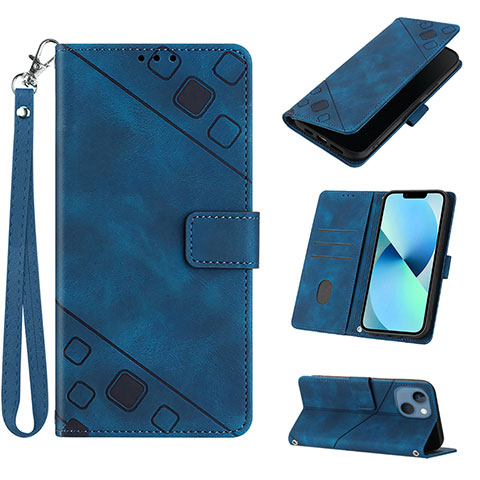 Handytasche Stand Schutzhülle Flip Leder Hülle Y06B für Apple iPhone 13 Blau