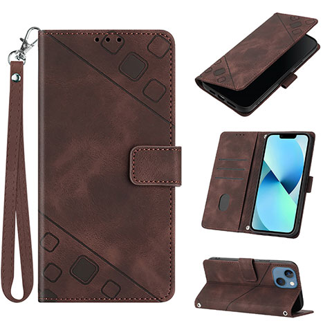 Handytasche Stand Schutzhülle Flip Leder Hülle Y06B für Apple iPhone 14 Plus Braun