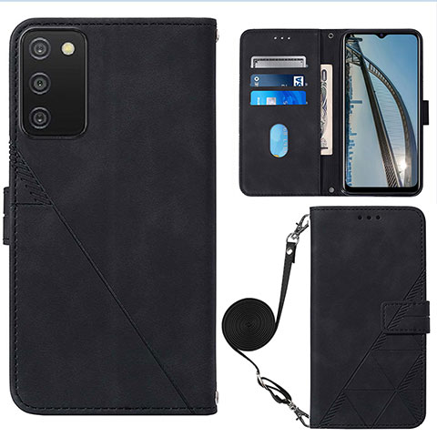 Handytasche Stand Schutzhülle Flip Leder Hülle Y07B für Samsung Galaxy A02s Schwarz