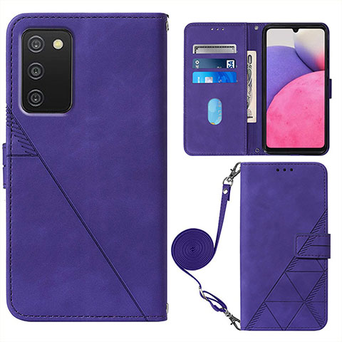 Handytasche Stand Schutzhülle Flip Leder Hülle Y07B für Samsung Galaxy F02S SM-E025F Violett