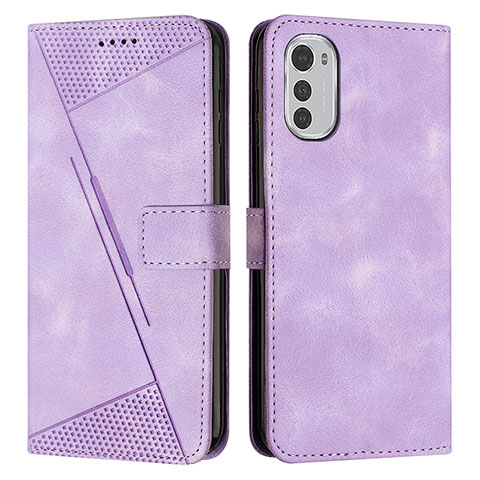 Handytasche Stand Schutzhülle Flip Leder Hülle Y07X für Motorola Moto E32s Violett