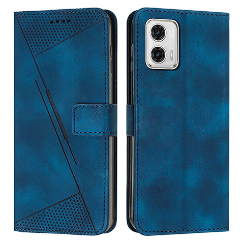 Handytasche Stand Schutzhülle Flip Leder Hülle Y07X für Motorola Moto G 5G (2023) Blau