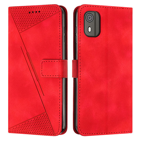 Handytasche Stand Schutzhülle Flip Leder Hülle Y07X für Nokia C02 Rot