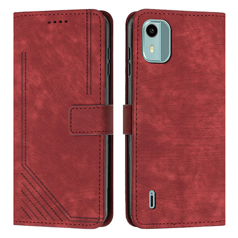 Handytasche Stand Schutzhülle Flip Leder Hülle Y07X für Nokia C12 Pro Rot