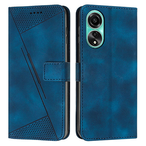 Handytasche Stand Schutzhülle Flip Leder Hülle Y07X für Oppo A18 Blau