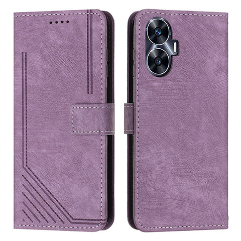 Handytasche Stand Schutzhülle Flip Leder Hülle Y07X für Realme C55 Violett