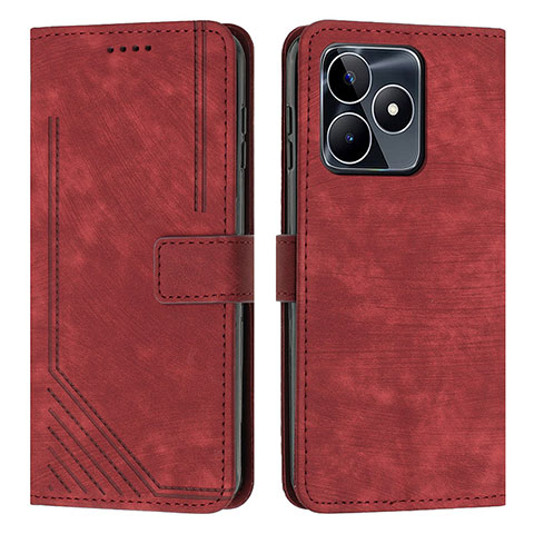 Handytasche Stand Schutzhülle Flip Leder Hülle Y07X für Realme C67 Rot