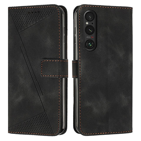 Handytasche Stand Schutzhülle Flip Leder Hülle Y07X für Sony Xperia 1 V Schwarz