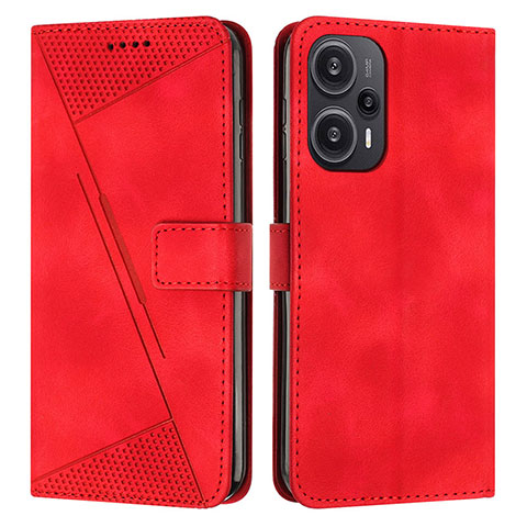 Handytasche Stand Schutzhülle Flip Leder Hülle Y07X für Xiaomi Poco F5 5G Rot