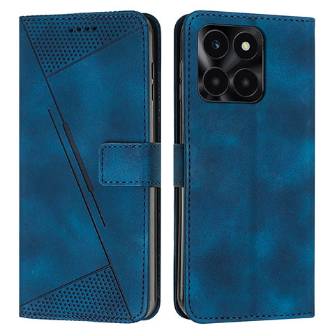 Handytasche Stand Schutzhülle Flip Leder Hülle Y08X für Huawei Honor X6a Blau