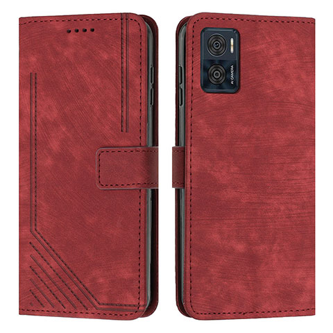 Handytasche Stand Schutzhülle Flip Leder Hülle Y08X für Motorola Moto E22 Rot