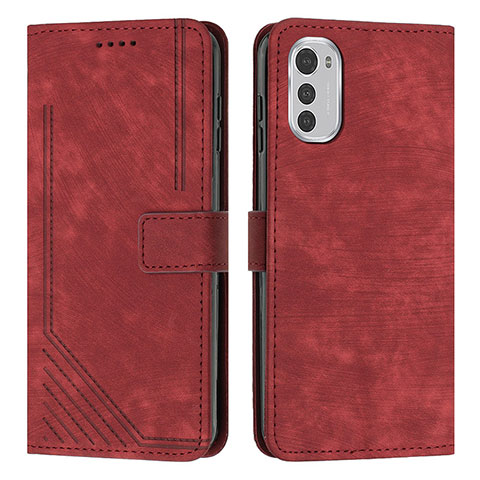 Handytasche Stand Schutzhülle Flip Leder Hülle Y08X für Motorola Moto E32 Rot