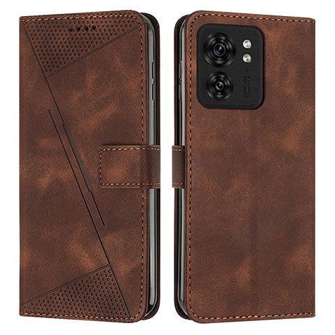 Handytasche Stand Schutzhülle Flip Leder Hülle Y08X für Motorola Moto Edge (2023) 5G Braun