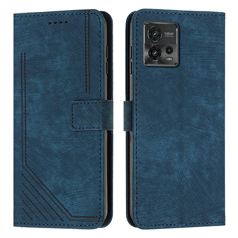 Handytasche Stand Schutzhülle Flip Leder Hülle Y08X für Motorola Moto G72 Blau