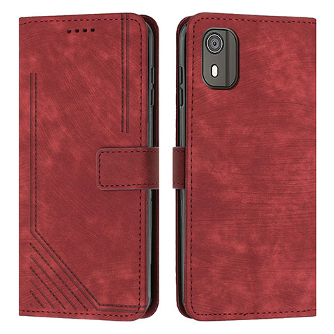 Handytasche Stand Schutzhülle Flip Leder Hülle Y08X für Nokia C02 Rot