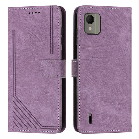 Handytasche Stand Schutzhülle Flip Leder Hülle Y08X für Nokia C110 Violett