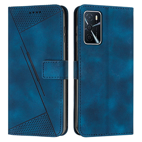 Handytasche Stand Schutzhülle Flip Leder Hülle Y08X für Oppo A16 Blau