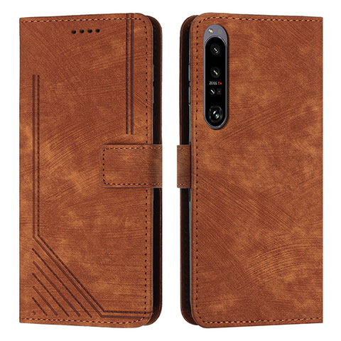 Handytasche Stand Schutzhülle Flip Leder Hülle Y08X für Sony Xperia 1 IV Braun