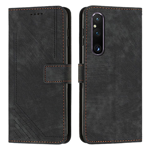 Handytasche Stand Schutzhülle Flip Leder Hülle Y08X für Sony Xperia 1 V Schwarz