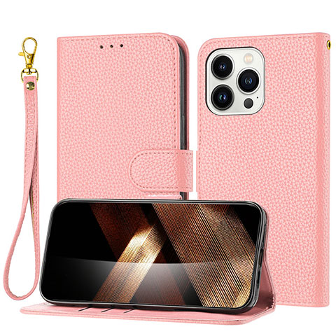 Handytasche Stand Schutzhülle Flip Leder Hülle Y09X für Apple iPhone 14 Pro Max Rosegold