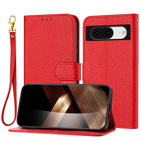 Handytasche Stand Schutzhülle Flip Leder Hülle Y09X für Google Pixel 8 5G Rot