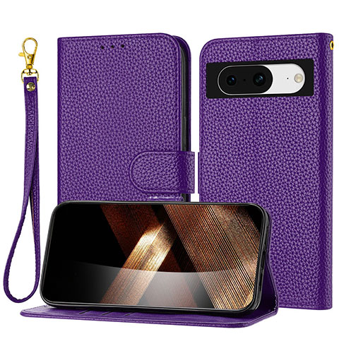 Handytasche Stand Schutzhülle Flip Leder Hülle Y09X für Google Pixel 8 5G Violett