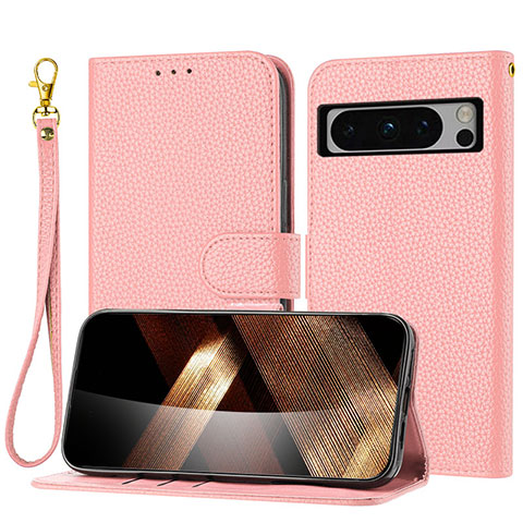 Handytasche Stand Schutzhülle Flip Leder Hülle Y09X für Google Pixel 8 Pro 5G Rosegold