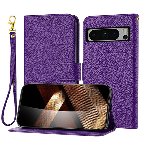 Handytasche Stand Schutzhülle Flip Leder Hülle Y09X für Google Pixel 8 Pro 5G Violett