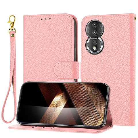 Handytasche Stand Schutzhülle Flip Leder Hülle Y09X für Huawei Honor 80 5G Rosegold