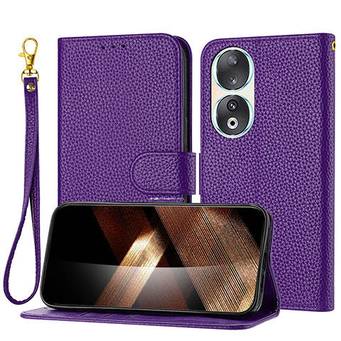 Handytasche Stand Schutzhülle Flip Leder Hülle Y09X für Huawei Honor 90 5G Violett