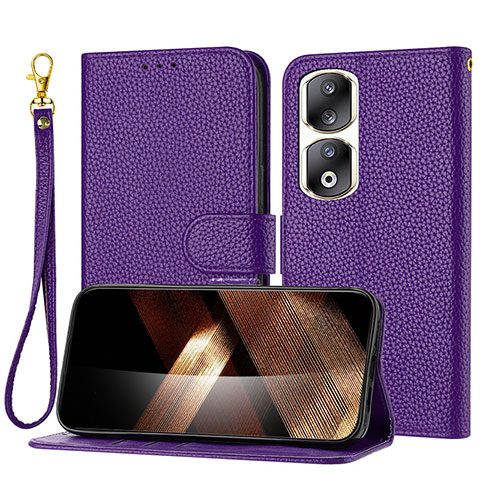 Handytasche Stand Schutzhülle Flip Leder Hülle Y09X für Huawei Honor 90 Pro 5G Violett