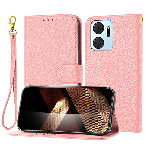 Handytasche Stand Schutzhülle Flip Leder Hülle Y09X für Huawei Honor X7a Rosegold