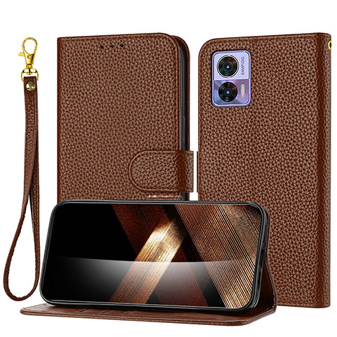 Handytasche Stand Schutzhülle Flip Leder Hülle Y09X für Motorola Moto Edge 30 Lite 5G Braun