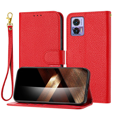 Handytasche Stand Schutzhülle Flip Leder Hülle Y09X für Motorola Moto Edge 30 Lite 5G Rot