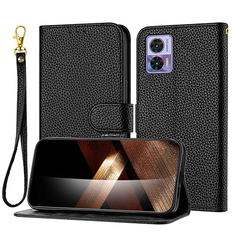 Handytasche Stand Schutzhülle Flip Leder Hülle Y09X für Motorola Moto Edge 30 Lite 5G Schwarz