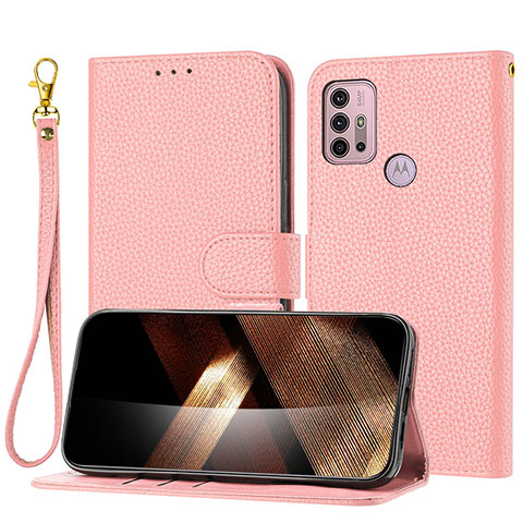 Handytasche Stand Schutzhülle Flip Leder Hülle Y09X für Motorola Moto G10 Power Rosegold