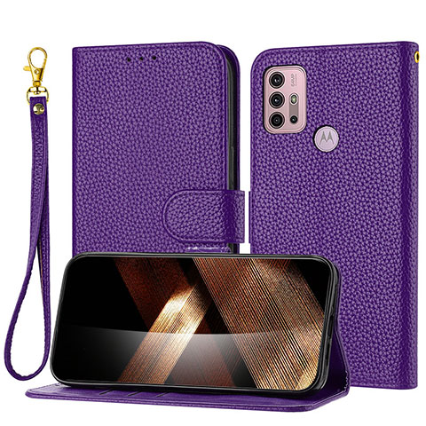 Handytasche Stand Schutzhülle Flip Leder Hülle Y09X für Motorola Moto G10 Power Violett