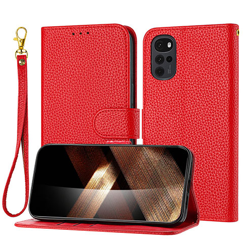 Handytasche Stand Schutzhülle Flip Leder Hülle Y09X für Motorola Moto G22 Rot