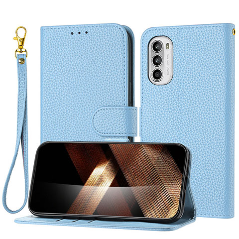 Handytasche Stand Schutzhülle Flip Leder Hülle Y09X für Motorola Moto G31 Blau