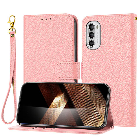 Handytasche Stand Schutzhülle Flip Leder Hülle Y09X für Motorola Moto G31 Rosegold